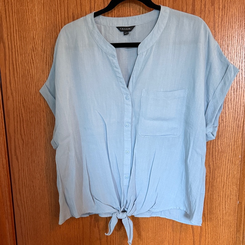 Women's Sky Blue Button-Down Shirt